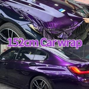 152CM/59인치 글로시 메탈릭 미드나잇 퍼플 다크 PET 라이너 자동차 랩핑 비닐 필름 펜더 후드 커버 용)