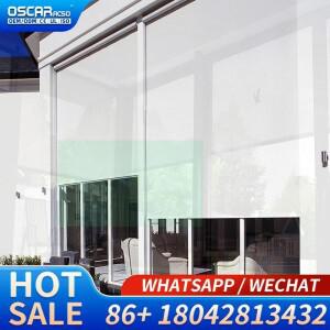 전동 수동 롤업 야외 파티오 차양막 (내장 셔터 포함 발코니 정원 테라스용 롤링 블라인드)