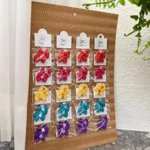 [반려] 고무줄 머리끈 20개 2P 강아지 세트 골지 무지 반려견