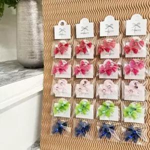 [반려] 2P 강아지 미니 머리끈 고무줄 세트 20개 레이스 도트