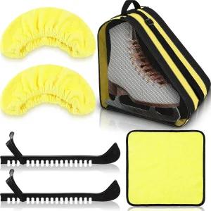 릴리풀 4피스 스케이트 가드 블레이드 커버 타월 스 인라인 백 세트 성인 피겨 스케이팅 또는 하키용