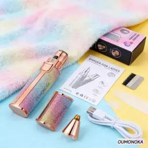 2 in 1 전기 제모기 휴대용 눈썹 정리기 여성용 바디 얼굴 입술 제모기 충전식 미니 무통증 면도기