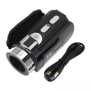 레트로캠코더 빈티지 카메라 비디오 4K 캠코더 64MP HD WiFi 3인치 회전 화면 디지털 레코더 LED 조명 내장