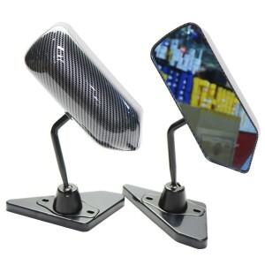 [호환품]2개입 범용 자동차 백미러 카본 파이버 블루 사이드 레이싱 와이드 앵글 메탈 브래킷