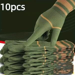 10PCS 나일론 장갑 - 가벼운 그립감 야외 사이클링 낚시 캠핑 모두에게 적합한 단일 사이즈