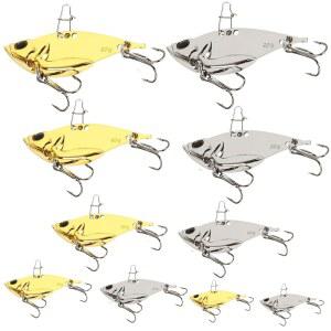 금속 VIB 스피너 블레이드 미끼: 10pcs 블레이드 u2013 배스 앤 트라우트 낚시 미끼와 트레블 훅, 퍼치 월레이 파이크 담수용 고플래시 진동 하드 미끼