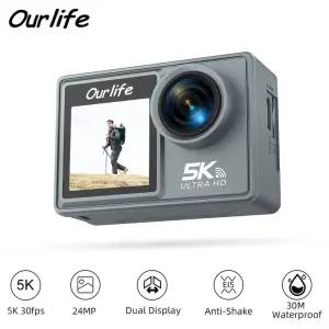 레트로캠코더 빈티지 카메라 비디오 Ourlife MTR40 5K 액션 20인치 IPS 터치 스크린 5배 줌 캠 WiFi EIS 17