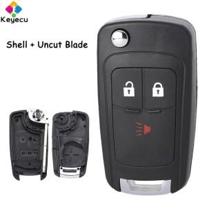 [호환품]KEYECU 플립 리모컨 자동차 키 쉘 케이스 2 + 1 3 버튼 쉐보레 호환 스파크 2012 포브