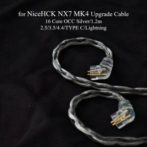 NiceHCK NX7 MK4 2.5/3.5/4.4mm/Type-C/Lightning 16 코어 업그레이드 케이블(마이크 포함) 0.78mm 밸런스