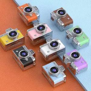 레트로캠코더 빈티지 카메라 비디오 미니 키체인 147인치 엄지 플립 스크린 레트로 CCD HD 디지털 학생용