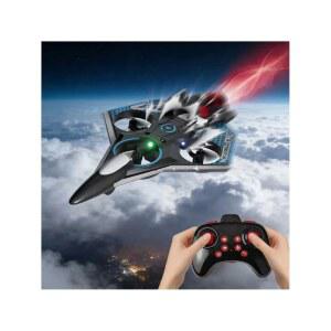 쿨 가 장착된 비렐리아 RC 비행기, LED 조명이 장착된 폼 리모컨 비행기, 360 플립 전투기 장난감, 스턴트 롤, 6세 이상 어린이용 RC 비행기, 소년 소녀를 위한 선물, 블랙