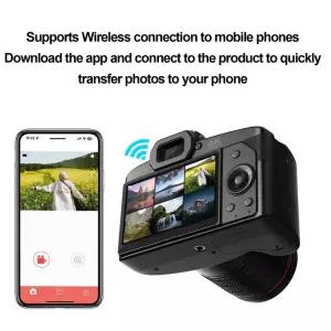 레트로캠코더 빈티지 카메라 비디오 디지털 16x 줌 4K 듀얼 캠코더 3인치 화면 64MP 나이트 비전 사진 촬영