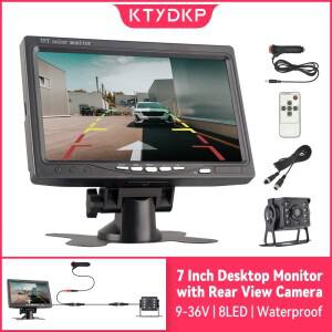 [호환품]KTYDKP 자동차 후면보기 카메라 (모니터 포함) 12-24V 반전 (7 스크린 디스플레이 백업 트럭 트레