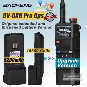 HDMI무선송수신기 바오펑 UV-5RH Pro GPS 무전기 5200mAh 배터리 대용량 10W -C 충전 AM FM NOAA UV-5RM 라