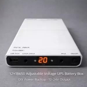 건전지케이스 배터리 홀더 보관함 12셀 18650 UPS 박스 라우터 모뎀 카메라용 9-24V DC 백업 보조 배터리가