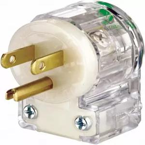 레비톤 15암페어 125볼트 병원 등급 앵글 플러그 일자형 블레이드 접지 8115-CAT 투명