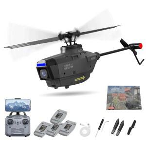 OYDL RC ERA C127AI RC 헬리콥터, 1080p HD 카메라 4CH 브러시리스 모터 광 흐름 위치 지정, 고도 유지 RTF 군용 드론 항공기
