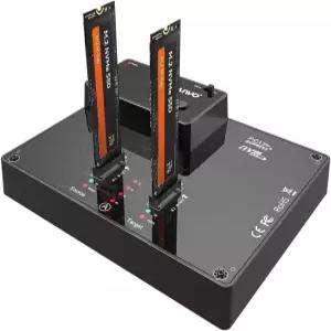 MAIWO 듀얼 베이 NVMe 클론 전원 스위치가 있는 M.2 SSD 독 리더 도구가 필요 없는 10Gbps USB3.1 Gen2