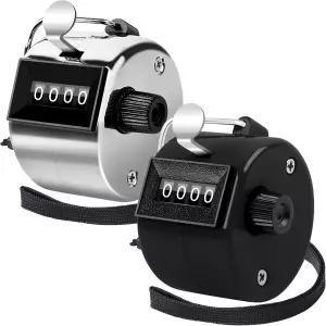 스포츠 로우 스쿨 이벤트를 위한 FEBSNOW 2 팩 핸드 집계 카운터 4 디지털 클릭 카운터(메탈릭 블랙)