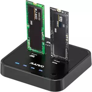MAIWO 듀얼 베이 M.2 NVMe 복제기 클론 도크 최대 2 x 4TB 20Gbps AHCI 지원 2230/2242/2260/2280/22110