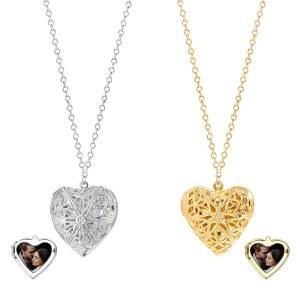 여성용 개인 맞춤 포토 로켓 목걸이 세트, 발렌타인데이 추수감사절 기념 생일 선물 2장 포함 절묘한 골드 실버 하트 로켓