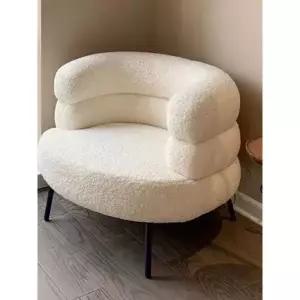 벨벳 의자 드레스룸 북유럽 등받이 화장대 침실 라텍스 양털 쿠션 베이지화이트