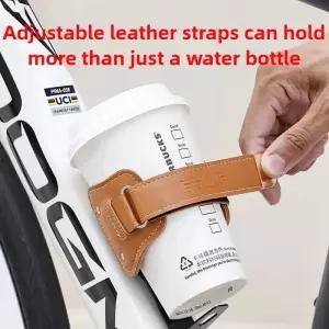 차량용자전거거치대 캐리어 ESLNF 자전거 물통 케이지 58g 레트로 가죽 알루미늄 합금 너비 물컵 홀더 도로