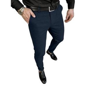 젬들 남성 와플 슬림 핏 드레스 팬츠 경량 통기성 캐주얼 팬츠 스키니 슬랙스와 허리 확장 가능