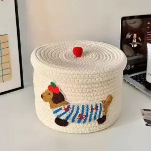 M 퍼피바스켓 패브릭 코튼로프 수납바구니 206103