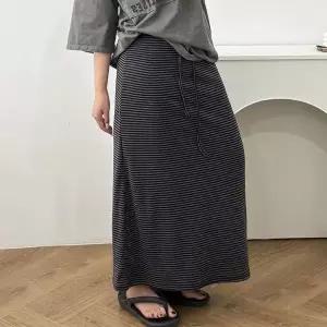 [하프클럽/]빅사이즈 604 스포티단가라롱스커트 DGBX526