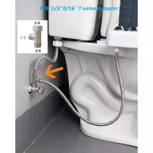 메꾸라 신형 3방향 T밸브 어댑터 커넥터 구리 황동 38 12 916 78 다이버터 욕조 화장실 비데 스프레이어 샤