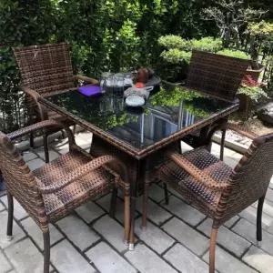 4인용 세트 마당 라탄테이블 전원주택 의자4 베란다 야외