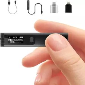 미니 디지털 음성 녹음기 - 소음 감소 기능이 있는 1536Kbps 활성화 강의 회의 인터뷰용 64GB 오디오 USB가