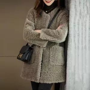 여성 겨울 플리스 양털 따뜻한 빅사이즈 코트 시어링