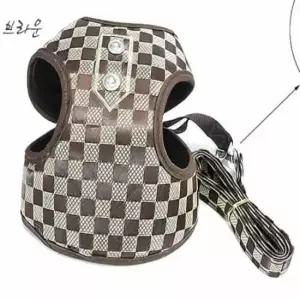 [반려] 애견 가슴줄세트 브라운 S 개줄 애견줄 애견산책줄