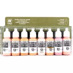 천아트물감 천물감 옷물들이기 Vallejo 페인트 페이셜 스킨 컬러 세트 스페인어 AV 환경 수성 안료 플레인