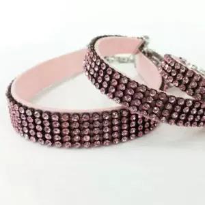 [반려] 강아지 큐빅 라인 패션 스톤 목줄 1P 목걸이 반려견 L