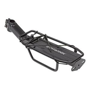 슈윈 디럭스 합금 리어 바이크 랙, 20파운드 용량, 가볍고 컴팩트하며 내구성이 뛰어난 구조로 대부분의 자전거, 배낭, 기어 등을 위한 화물 옵션, 백 오브 바이크용 자전거 랙에 적합합니다