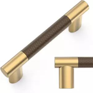 아메르데코 10팩 브라운과 샴페인 브론즈 너클 캐비닛 서랍 찬장과 옷장을 위한 3인치 홀 센터 주방 손잡이