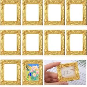 투크노우 10 PCS 미니 빈티지 액자 바로크 앤티크 작은 사각형 벽걸이 디스플레이 테이블 크리스마스 DIY
