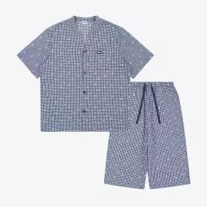 [휠라언더웨어] 면폴리 링클 파인애플 나염 남성 파자마 세트 (FI4PJH2610M_NAY)