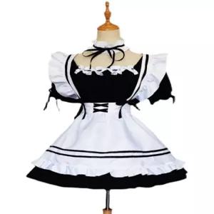 여성 메이드복 코스프레 의상 성인 하녀복 할로윈 코스튬 원피스 하녀 귀여운 여자 졸업사진