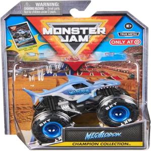 몬스터 잼 스타디움 시리즈 챔피언십 컬렉션 트럭 - 1 64 스케일 수집 가능한 트레이딩 카드 메가로돈 포함