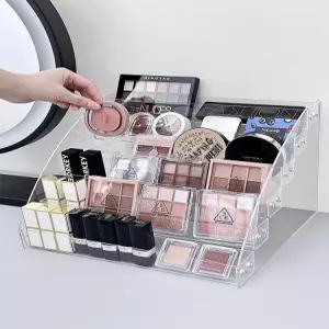 아크릴 아이섀도우 팔레트 정리 수납 4단 블러셔 박스 수납함 방진 서랍 립스틱 쿠션