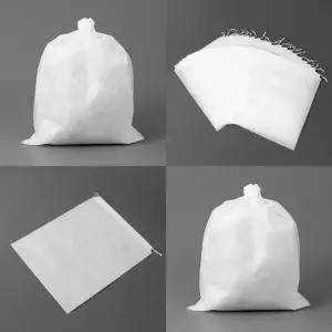 ( )한쪽 스트링 부직포 파우치 20p세트 34x43cm 화이트 소분포장 부직포가방