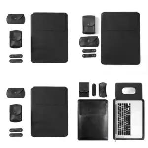 ( )노트북 가죽 파우치 세트 37x28cm 블랙 랩탑파우치 엘지 수납가방