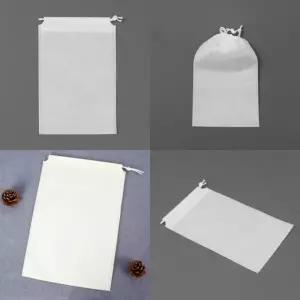 ( )휴대용 파우치 소분 보관 수납 파우치 30개 16x25cm 흰색 부직포복주머니 미니파우치