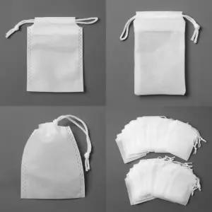 ( )휴대용 파우치 소분 보관 수납 파우치 50개 9x12cm 흰색 주머니 부직포복주머니 무지파우치