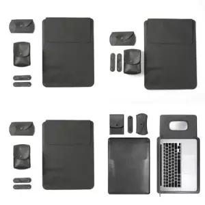 ( )노트북 가죽 파우치 세트 37x28cm 챠콜 랩탑파우치 수납가방 파우치백