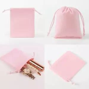 ( )벨벳 미니 스트링 파우치 10p세트 10x12cm 핑크 소형파우치 수납파우치 립파우치